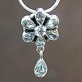 Sterling Silver 'Precious' Blue Topaz Necklace (India)