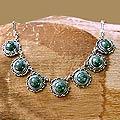 Sterling Silver 'Antigua Sun' Jade Necklace (Guatemala)