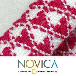 Set of 2 Rayon 'Strawberry' Placemats and Napkins (Guatemala)