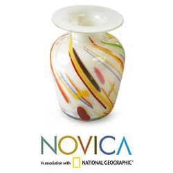 Blown Glass 'Carnival' Vase (Guatemala)