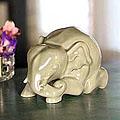 Celadon Ceramic 'Reclining Elephant' Figurine (Thailand)