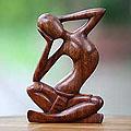 Wood 'How Do I Look' Sculpture (Indonesia)