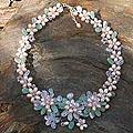 Pearl 'Spring Garland' Multi-gemstone Flower Necklace (Thailand)