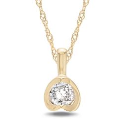10k Yellow Gold 1/4ct TDW Diamond Solitaire Necklace (G-H, I2-I3)