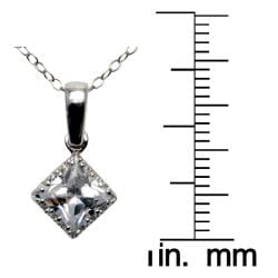 Sterling Silver Princess-Cut Cubic Zirconia Necklace