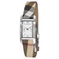 Burberry Women's 'Nova Check' Silver Face Fabric Strap Watch