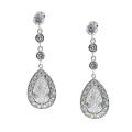 Sterling Silver Clear Cubic Zirconia Teardrop Earrings