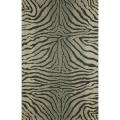 Zebra Animal Print Black Rug (4'11 x 7'6)