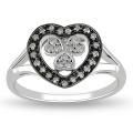 10k White Gold 1/5ct TDW Diamond Heart Ring (G-H, I2-I3)