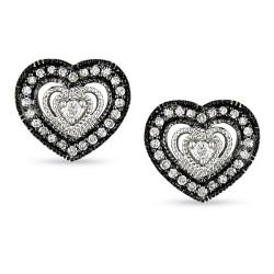 10k White Gold 1/6ct TDW Diamond Heart Earrings (H-I, I1-I2)