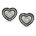 10k White Gold 1/6ct TDW Diamond Heart Earrings (H-I, I1-I2)