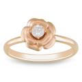 14k Pink Gold 1/6ct TDW Round Diamond Flower Ring (G-H, SI2)