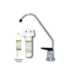 Westbrass Polished Nickel 9-inch Touch-flo Cold Water Dispenser with Under-counter Filter Kit