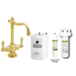 Westbrass Brass Victorian Hot/ Cold Water Dispenser Faucet with Under-counter Filter Kit