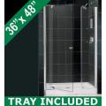 Allure Shower Door Center Drain Trio Base (36 x 48)
