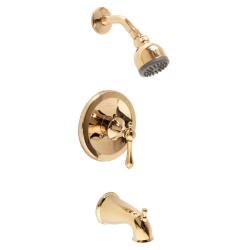 Fontaine Amalfi Polished Brass Tub and Shower Faucet Set with Valve