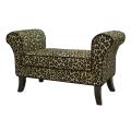Caprice Black Leopard Bench