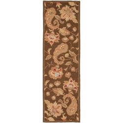 Handmade Paisley Brown Wool Runner (2'6 x 8')