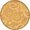Handmade Paisley Camel Wool Rug (5'6 Round)