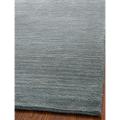 Loomed Knotted Himalayan Solid Blue Wool Rug (6' x 9')