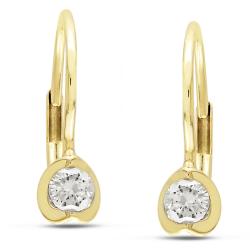 10k Yellow Gold 1/4ct TDW Diamond Leverback Earrings (G-H, I2-I3)