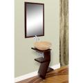 Wood Base Vanity with Stone Sink and matching Mirror