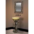 DreamLine Wrought Iron Stand/ Rectangular Iron Mirror/ Honey Onyx Sink