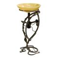 DreamLine Wrought Iron Stand with Honey Onyx Natural Stone Vessel Sink