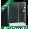 DreamLine Allure 54-61-inch Clear Glass Shower Door and Amazon Base