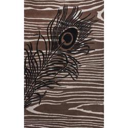 Handmade Alexa Moda Peacock New Zealand Wool Rug (4' x 6')