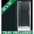 DreamLine Allure 30-37-inch Clear Glass Shower Door and Trio Base