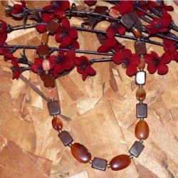 Susen Foster Goldplated 'Willing Heart' Carnelian and Jasper Necklace