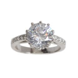 NEXTE Jewelry Silvertone Cubic Zirconia Solitaire Ring