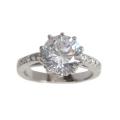 Silvertone Cubic Zirconia Solitaire Ring