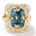 Michael Valitutti Two-tone London Blue Topaz and Sapphire Ring