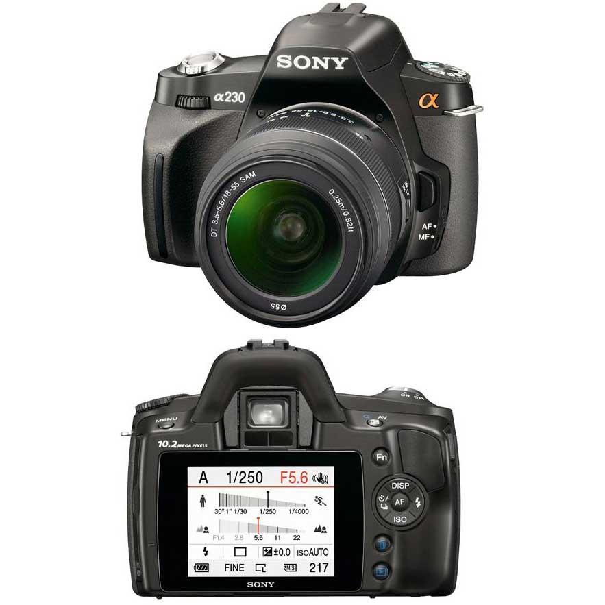Sony Alpha DSLR A230 10.2MP Digital SLR Camera with Sony 18 55mm Lens