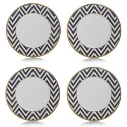 Mikasa Color Studio Blue Gold Zigzags Accent Plates (Set of 4)
