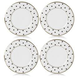 Mikasa Color Studio Black Gold Dots Accent Plates (Set of 4)