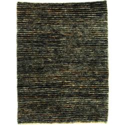 Hand-knotted All-Natural Charcoal Grey Hemp Rug (8' x 10')