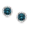14k White Gold 1/2ct TDW Blue and White Diamond Earrings (G-H, I3)