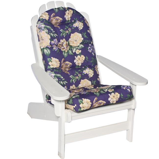 Pia Floral Adirondack All-weather Purple Outdoor Patio Chair Cushion 