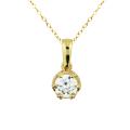 14k Yellow Gold over Sterling Silver Round-cut Cubic Zirconia Necklace