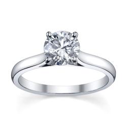 Platinum 1/2ct TDW Diamond Solitaire Engagement Ring (H-I, SI1-SI2)