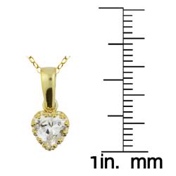 14k Yellow Gold Over Silver Heart-cut Cubic Zirconia Necklace