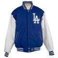 JH Designs Men's Los Angeles Dodgers Reversible Wool Varsity Jacket