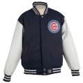 JH Designs Men's Chicago Cubs Reversible Wool Varsity Jacket