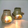 Set of 2 Ceramic 'Frangipani Dreams' Oil Burners (Indonesia)