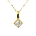 14k Yellow Gold Over Sterling Silver Princess-cut Cubic Zirconia Necklace