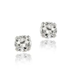 Icz Stonez 14k White Gold 3-mm Round Cubic Zirconia Stud Earrings