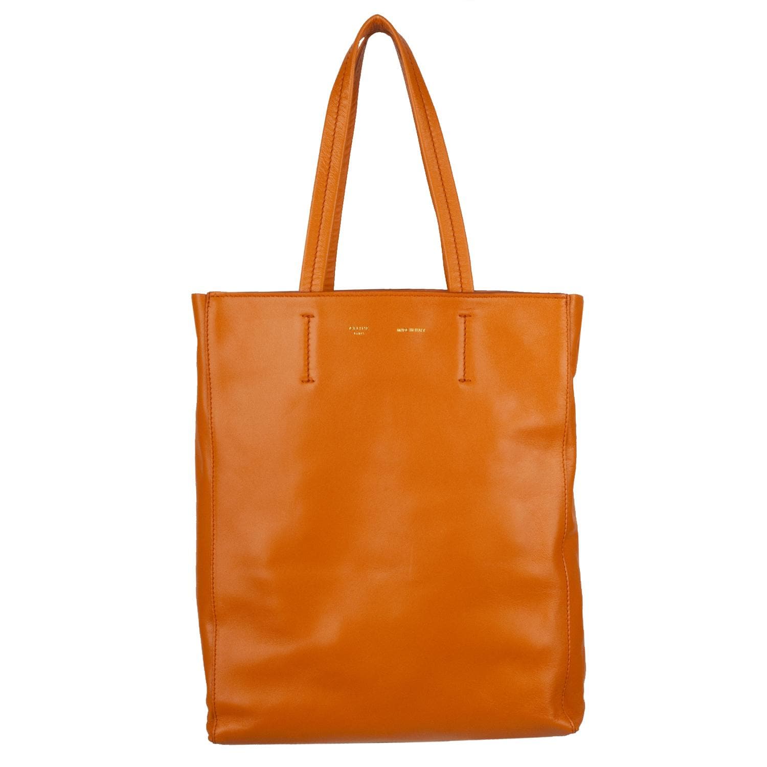 Celine \u0026#39;Cabas\u0026#39; Small Orange Leather Tote Bag - 13666137 ...